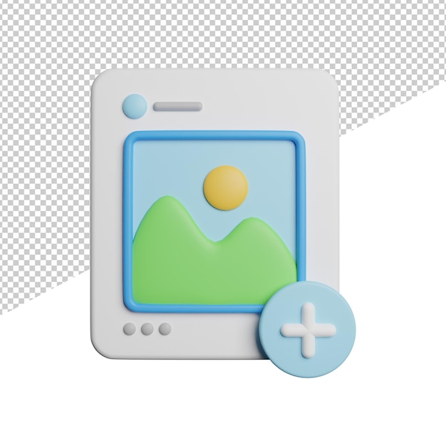 Aggiungi contenuto Post vista frontale 3d rendering icona illustrazione su sfondo trasparente