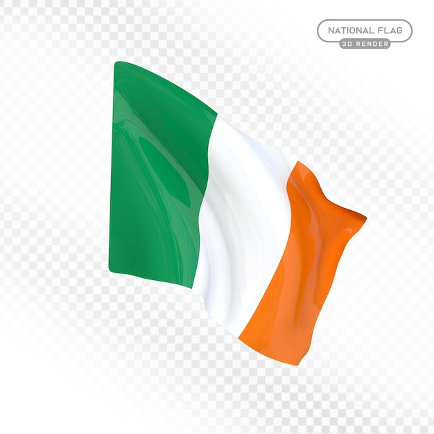 Agitando la bandera irlandesa en 3D