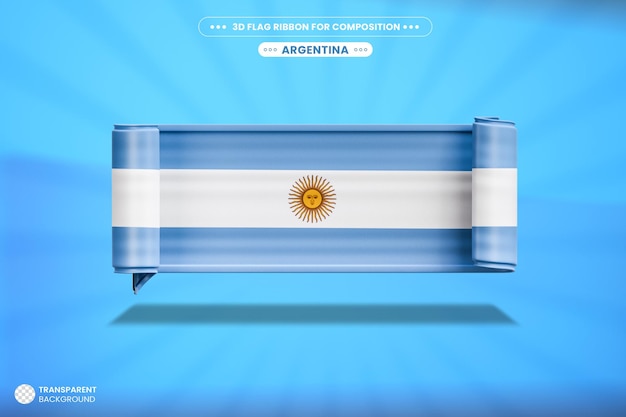 PSD agitant le drapeau bannière ruban de l'argentine