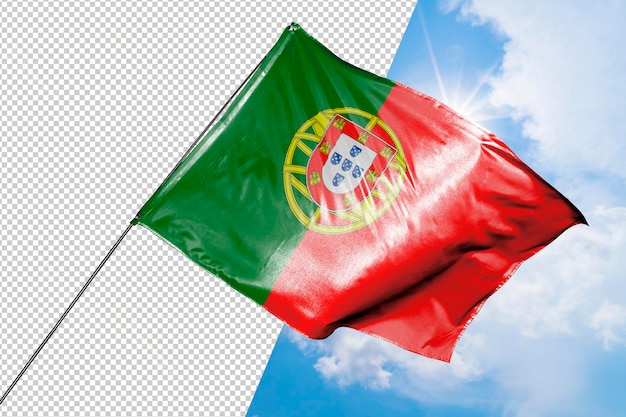 Agitant Le Drapeau Du Portugal, Maquette Réaliste