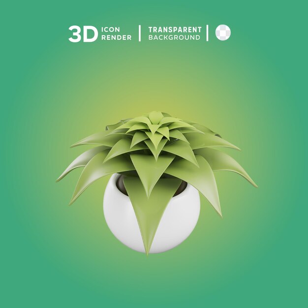 PSD aglaonema illustration 3d rendu de l'icône 3d coloré isolé