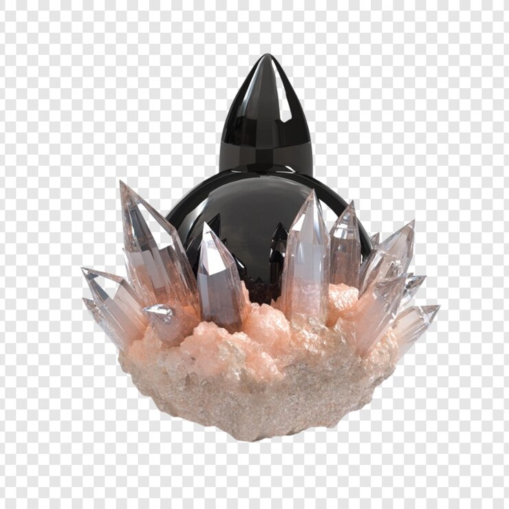 PSD aglomerado mineral de cristais de obsidiana preta
