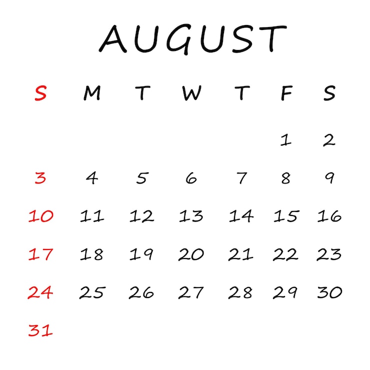 PSD agosto 2025 calendario disegno del file psd
