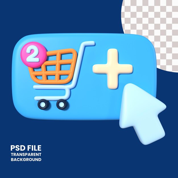 Agregar al carrito icono de ilustración 3d