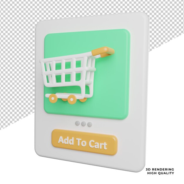 Agregar al carrito Pagar Icono de vista lateral del producto Ilustración de representación 3d sobre fondo transparente