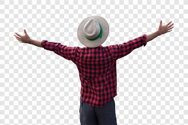 agriculteur, à, chapeau, isolé, psd, maquette