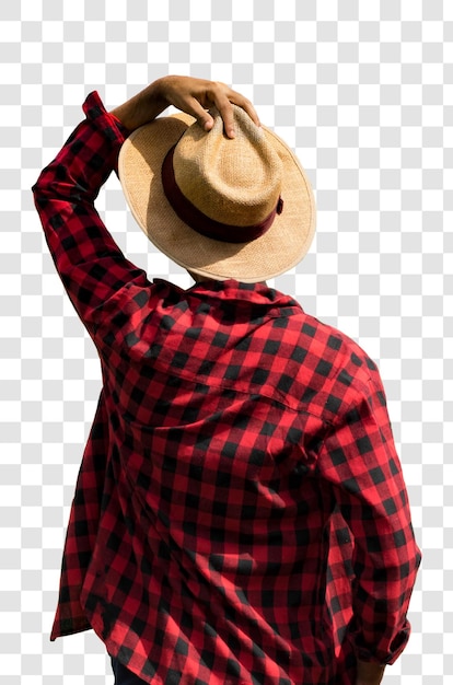 Agricultor com chapéu isolado PSD Mockup