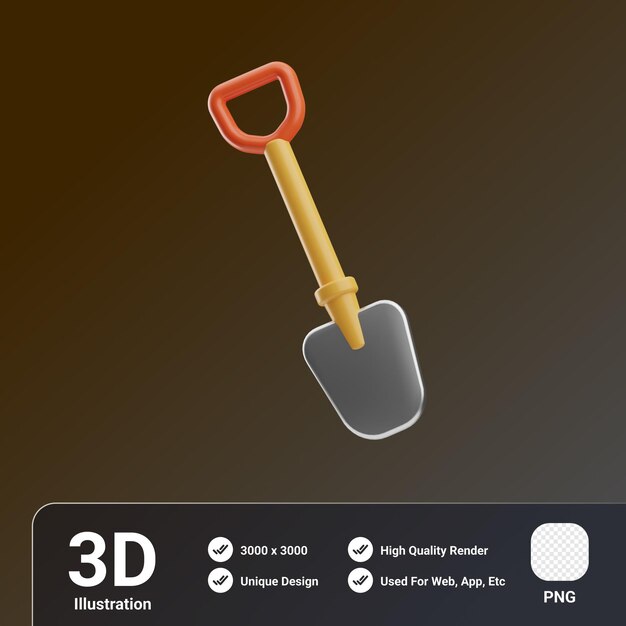 agricultura e colheita pá ilustração 3d