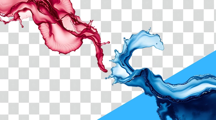 PSD agua abstracta en un fondo transparente