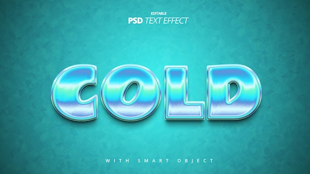 PSD Água fria azul aqua design de efeito de texto 3d