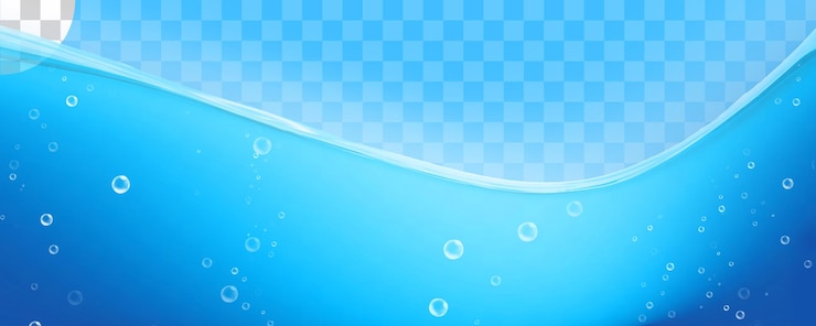 PSD agua líquida con burbujas de fondo transparente
