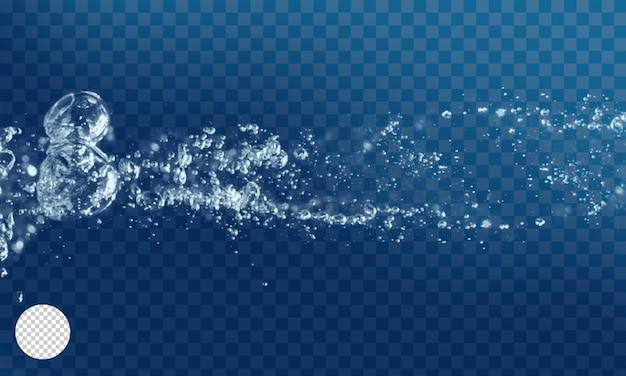 Agua líquida con burbujas de fondo transparente