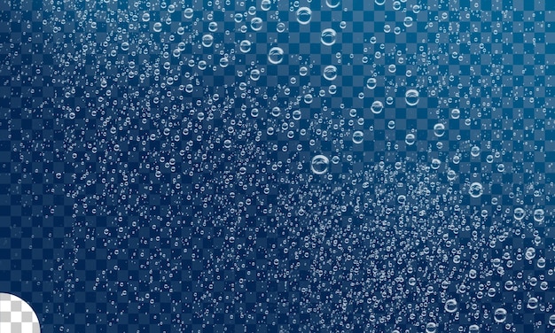 Agua líquida con burbujas de fondo transparente