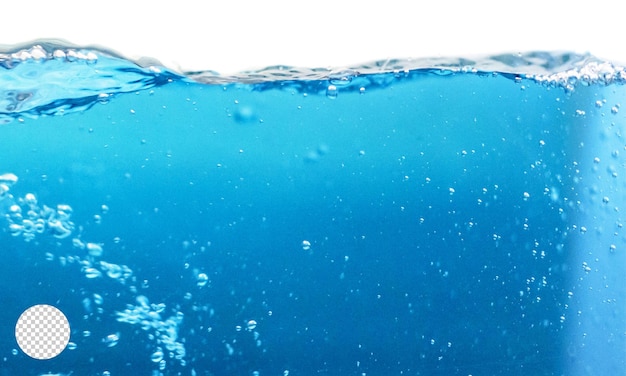 Agua líquida con fondo transparente de burbujas.