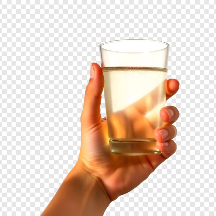 PSD el agua potable pura en la mano para un estilo de vida saludable