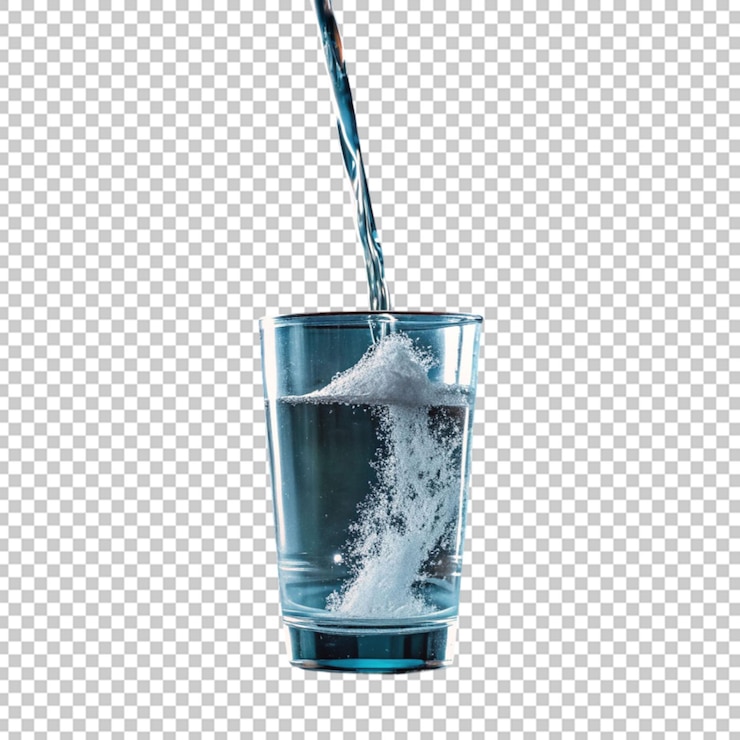 PSD agua potable que se vierte en un vaso