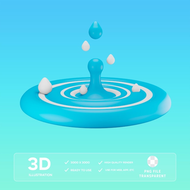 El agua de PSD fuera de la tubería Ilustración 3D