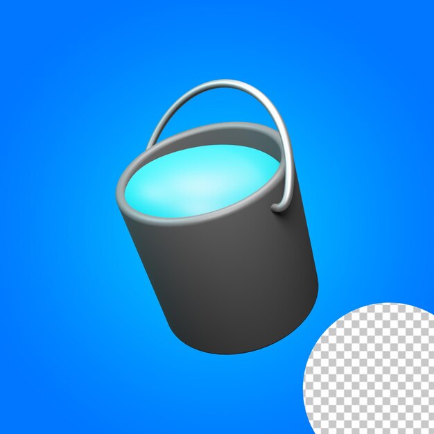 Agua de renderizado 3d en balde
