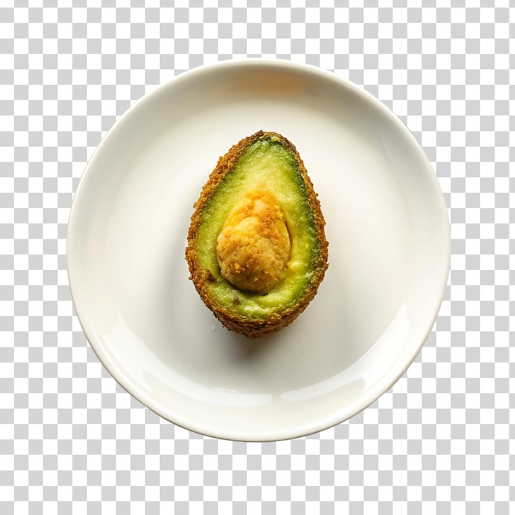 PSD aguacate frito en fondo transparente