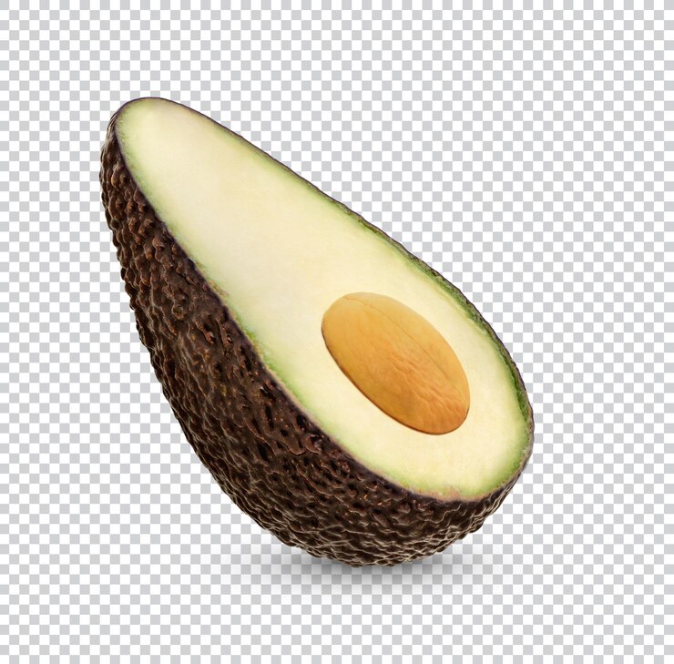 PSD aguacate medio maduro aislado psd premium