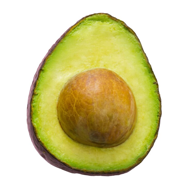 PSD un aguacate con la mitad cortada