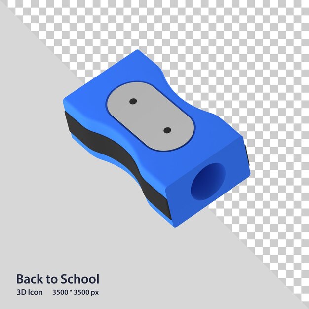Agudizador de lápiz De vuelta a la escuela Renderizador de íconos en 3D