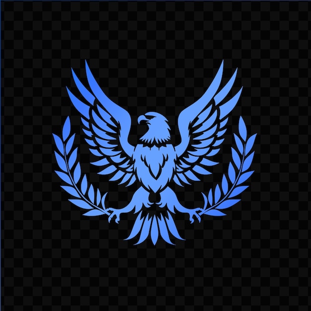 Águila azul sobre un fondo negro