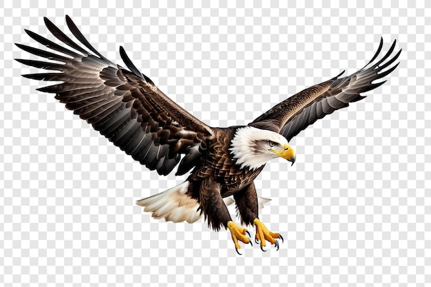 Águila calva americana png aislado en un fondo transparente