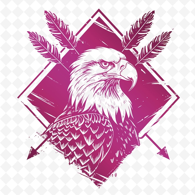 PSD un águila con un fondo rosa y un letrero que dice 