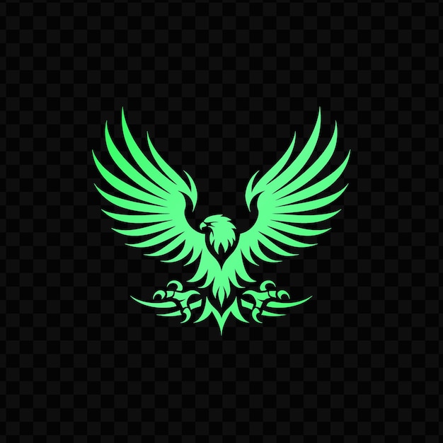 PSD Águila verde sobre un fondo negro