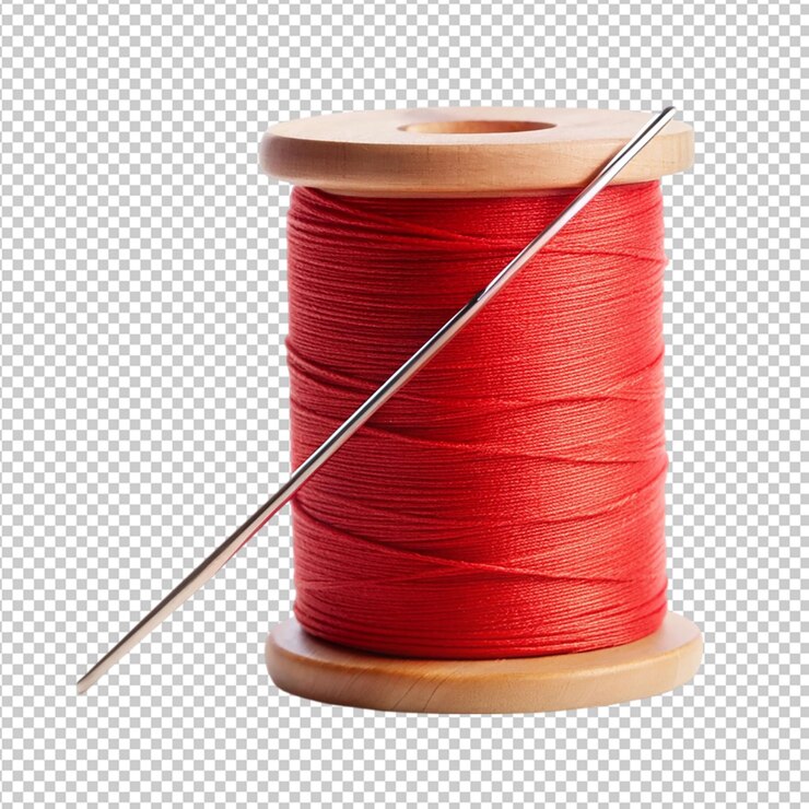 PSD aguja en bobina de color rojo sobre un fondo transparente