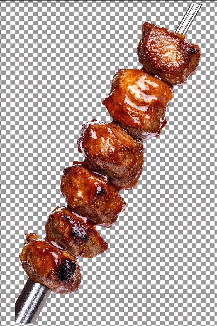 Las agujas inyectoras de marinada de barbacoa inyectan marinadas directamente en las carnes hiperrealista blanco aislado
