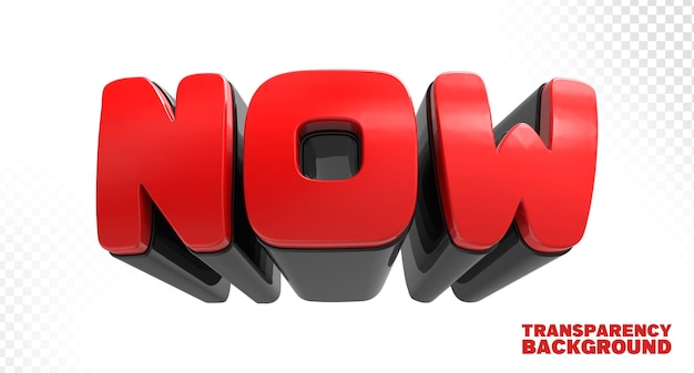 Ahora texto en rojo 3D Render