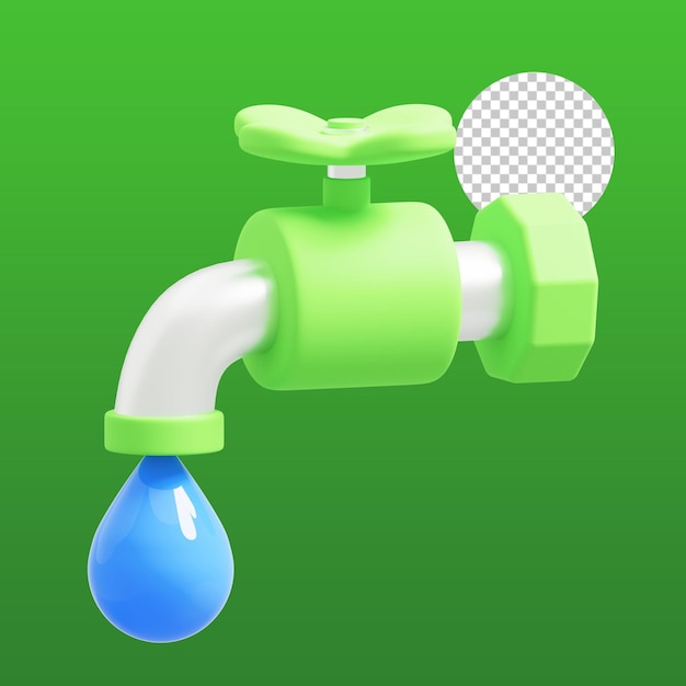 Ahorre agua Ilustración 3D
