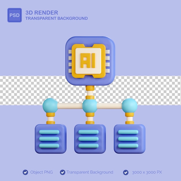 PSD ai algorithmus 3d-illustration