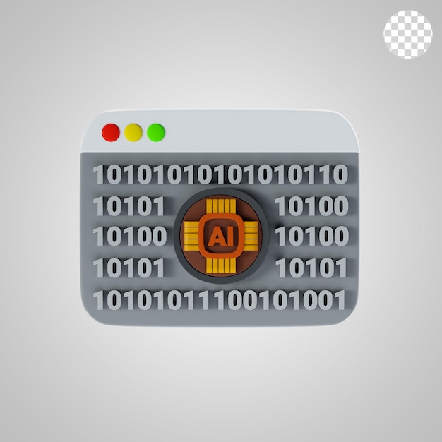 ai-Algorithmus 3D-Symbol und Abbildung