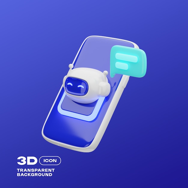 AI Artificial Intelligence Assistant 3D Icon PNG Template