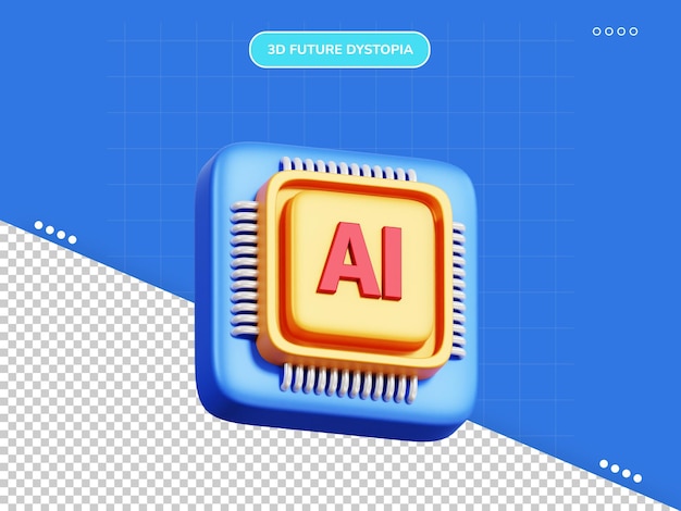 Ai chip 3d ícone