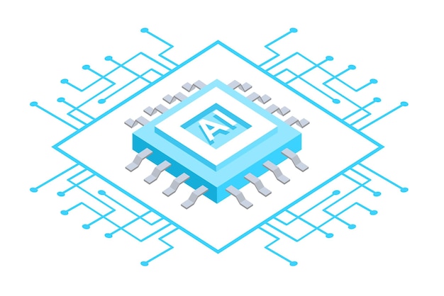 ai chip futuristic microchip representing artificial intelligence