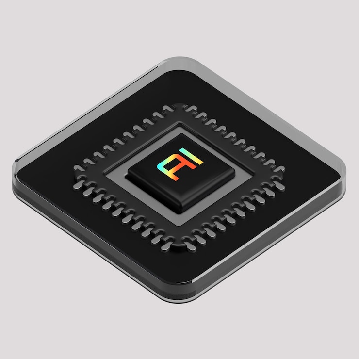 PSD ai chipset cpu 3d icon