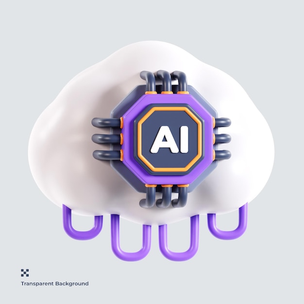 PSD ai-cloud-3d-symbol