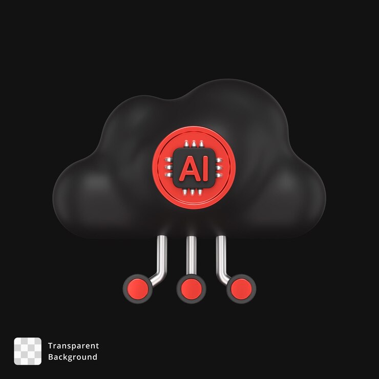 PSD ai cloud computing illustration