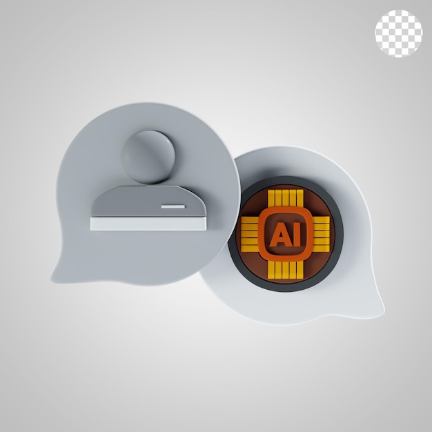 ai conversación icono y ilustración en 3D