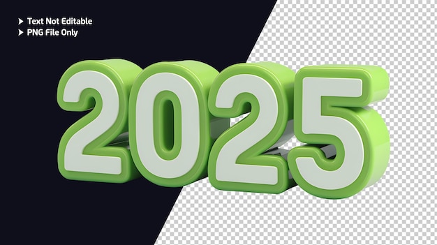 ai generado aislados 3d renderizado 2025 año nuevo plantilla psd