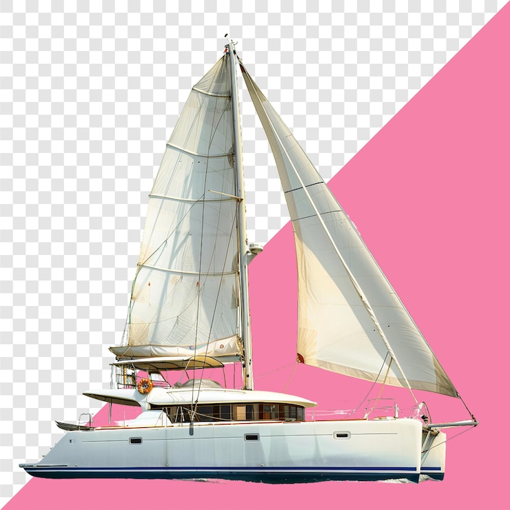 PSD ai generativa de imágenes aisladas de fondo transparente de catamarán