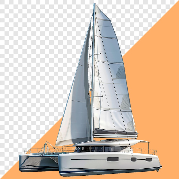 PSD ai generativa de imágenes aisladas de fondo transparente de catamarán