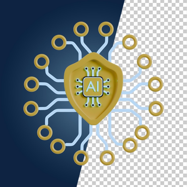 PSD ai y los íconos 3d robóticos render clipart