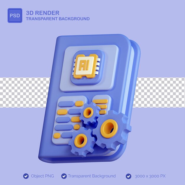 PSD ai lernende 3d-illustration