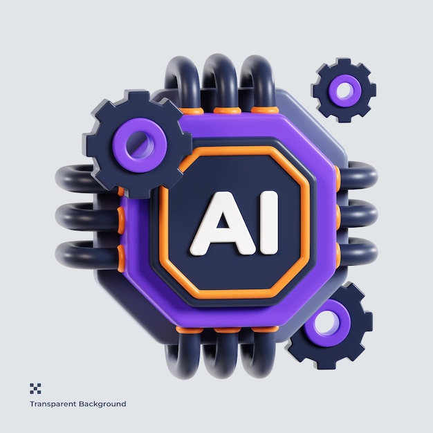 PSD ai-maschine 3d-symbol