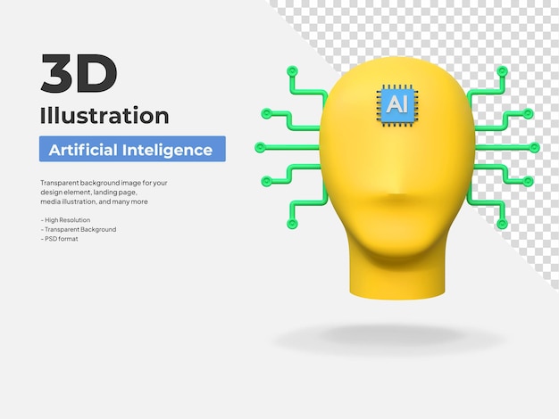Ai menschliches künstliches Intelligenzsymbol 3D-Illustration